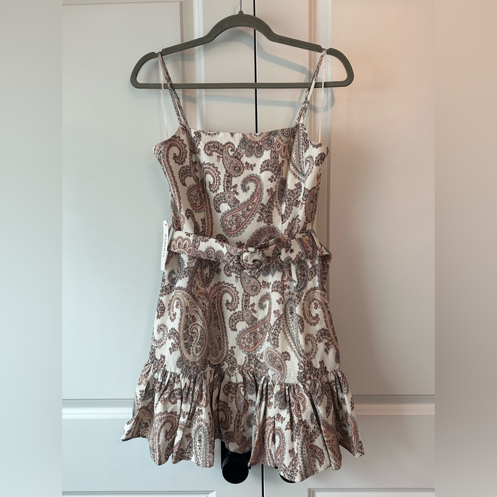 BARDOT Paisley Linen Dress In Retro Psly NWT (Size 4/XS)